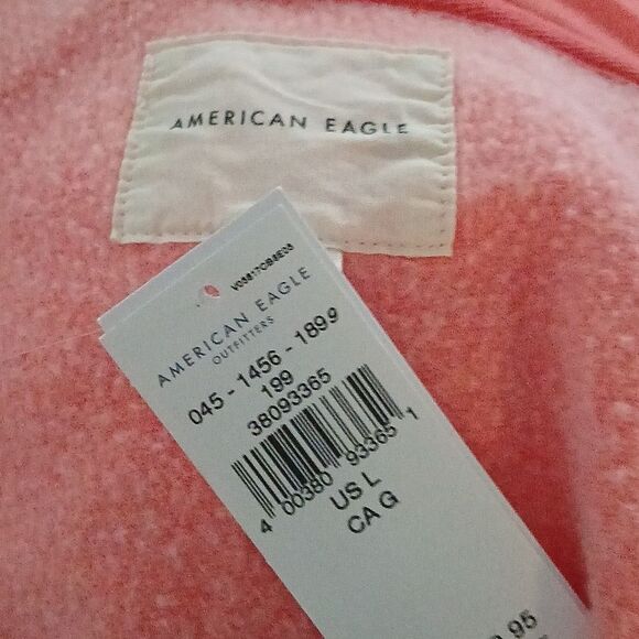 American Eagle salmon color zip up  cropped sweatshirt hoodie  Sz L NWT - Picture 6 of 6